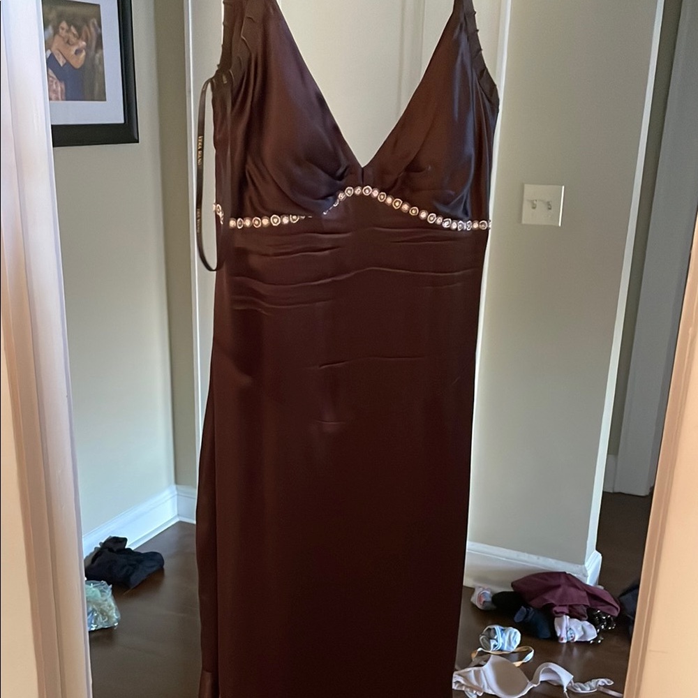 Vera Wang Brown Backless Sheath Dress for Cocktail